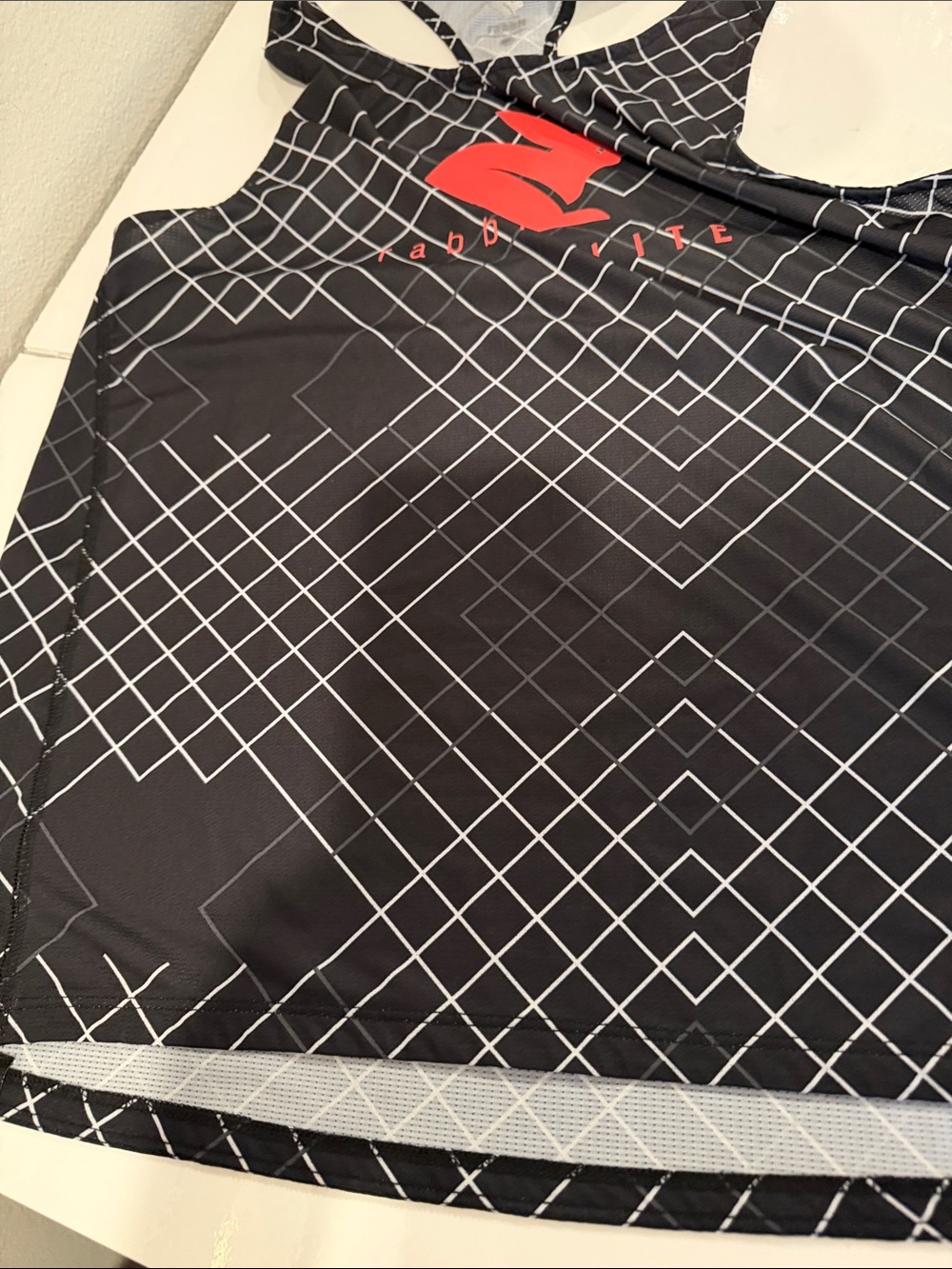 Men's Rabbit Elite Black Racerback Tank Top with Red Rabbit Logo - Picture 5 of 11